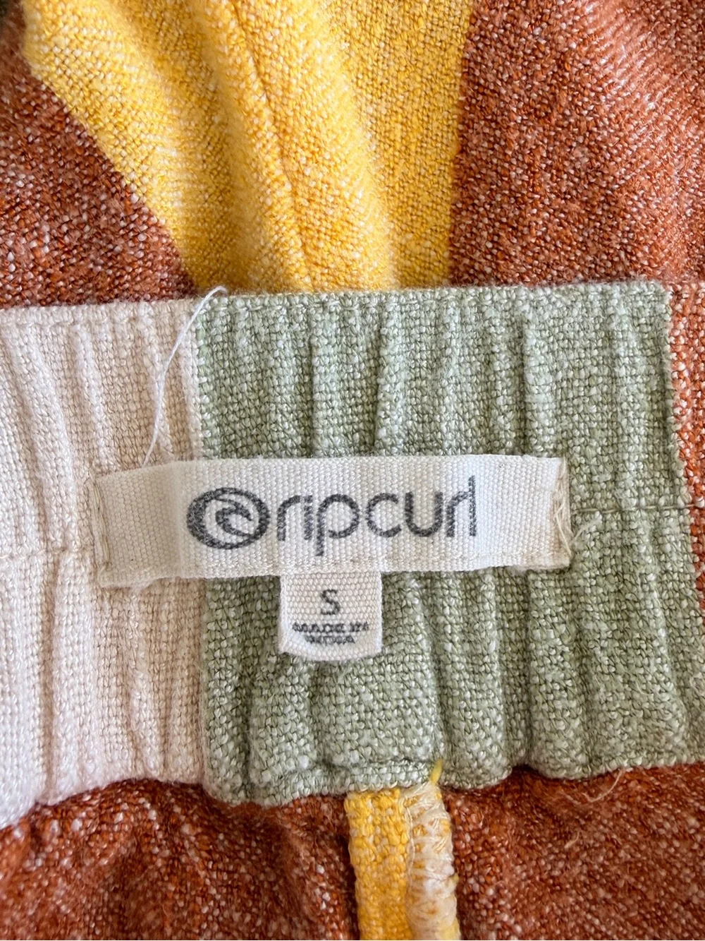 RIP CURL TRIPPIN STRIPE WALKSHORT  Striped Terry Cloth Shorts Size Small